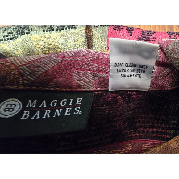 Maggie Barnes Button Up Jacket Woman Size 22 Red Brown Design SZ 34 Read - Picture 5 of 7